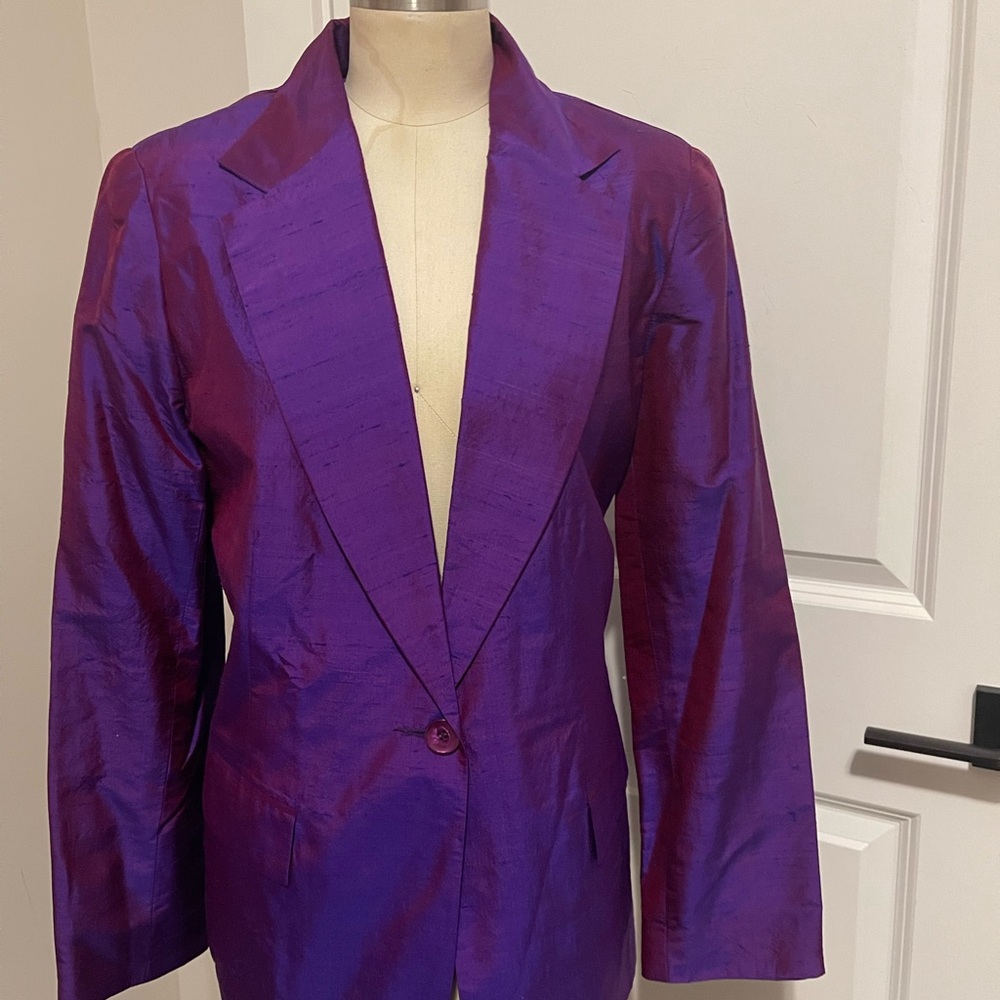 Vibrant Purple Silk Blazer by Andee Leeds NYC